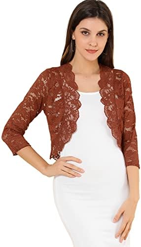 Amazon.com: Black Lace Shrug Bolero Jacket (OneSize): Clothing